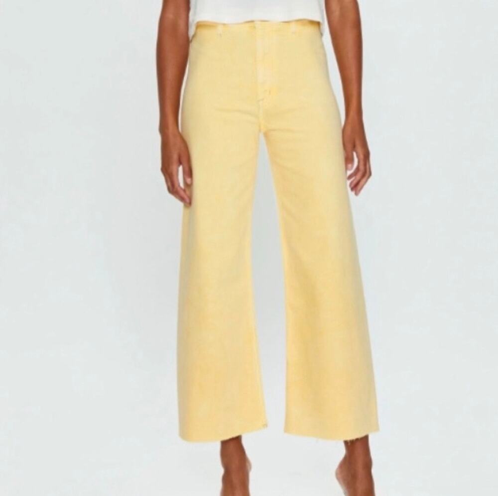 NWT Pistola Penny Crop High Rise Wise Leg Jeans Soft Honey Raw Hem Size 27